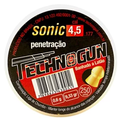 Chumbinho Technogun Sonic Gold Penetração 4.5mm (.177) - 250un