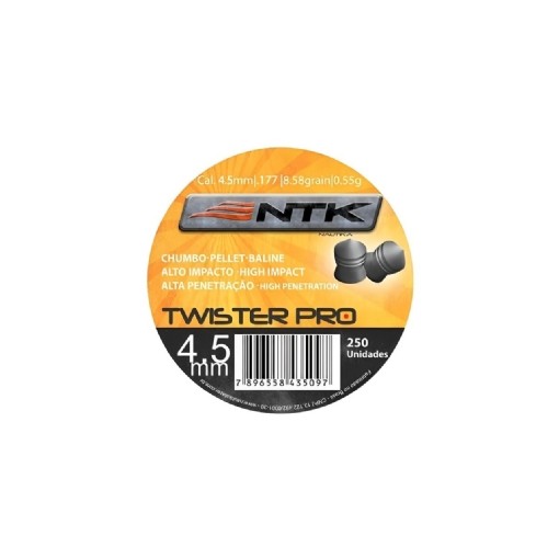 Chumbinho NTK Twister Pro 4,5mm (.177) - 250 unidades - Sports & Outdoors