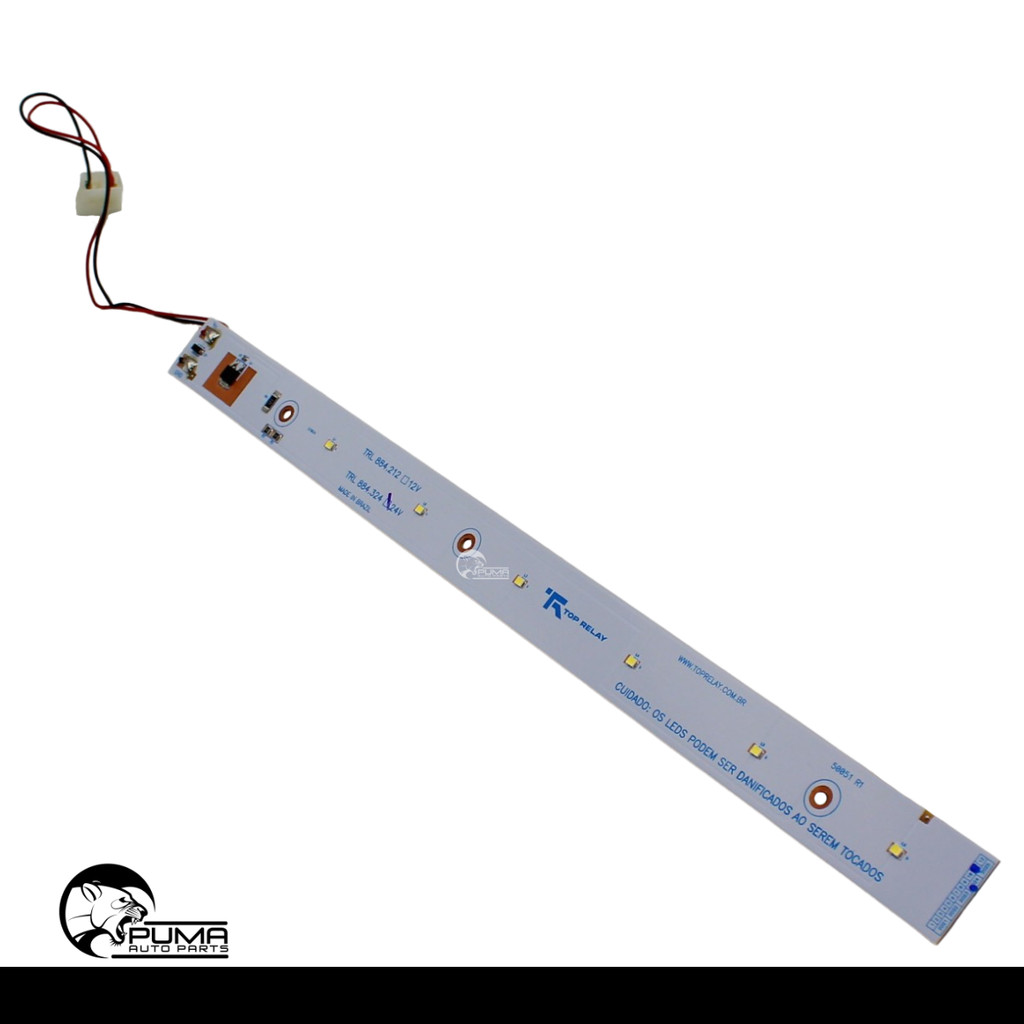 Regua Leds Onibus Caminhao 24v Conector 40x3cm 6leds Iluminação — imagem 2 de 2