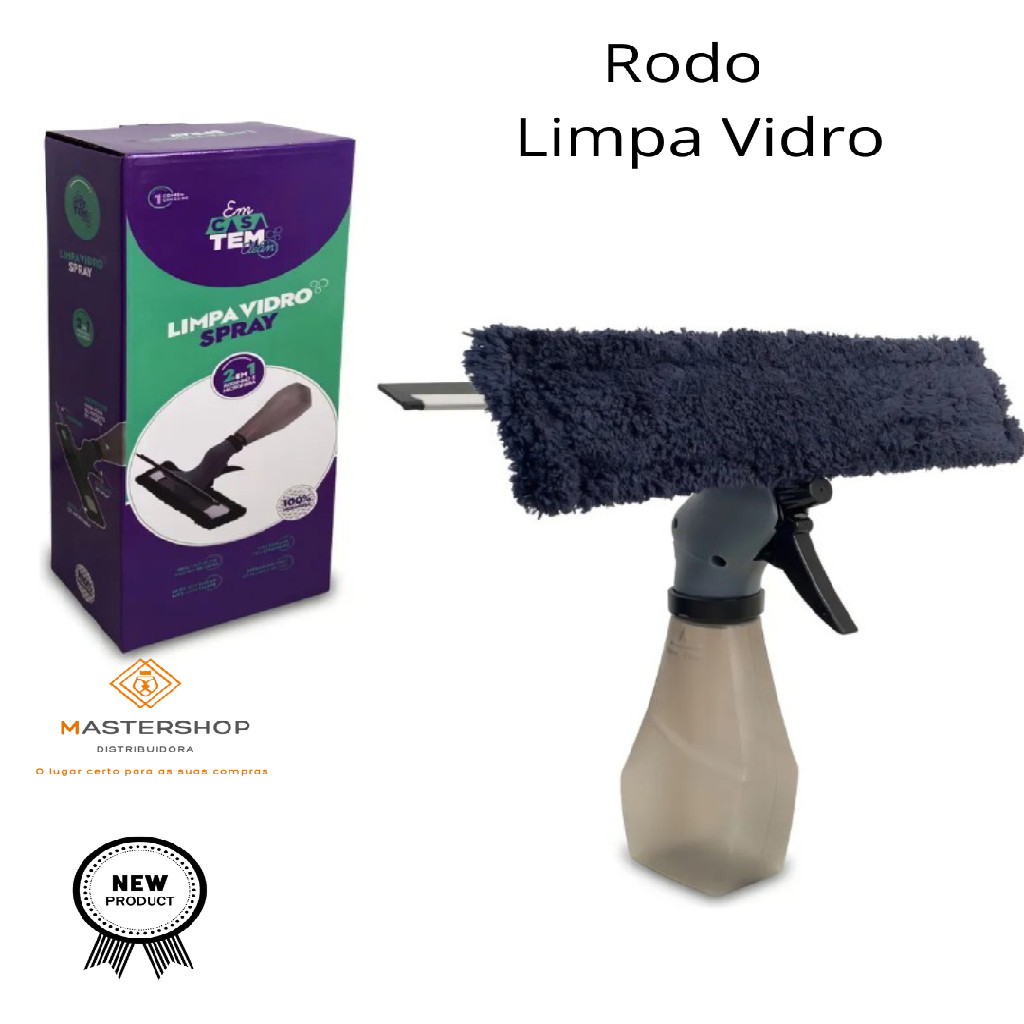 Rodo Limpa Vidros Spray Mop 3 Em 1 Com Reservatório Cor Cinza