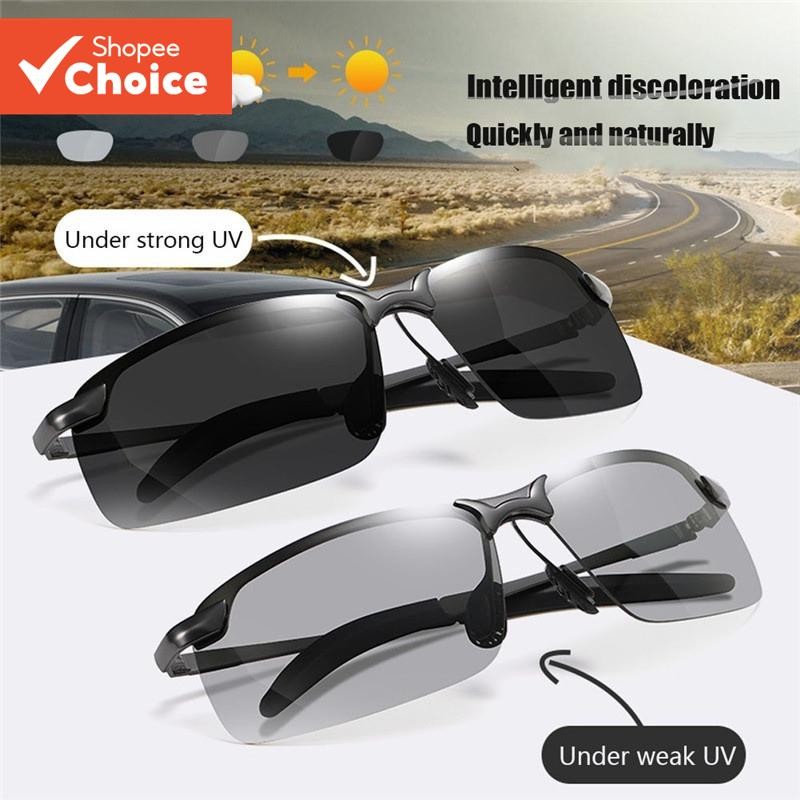 Óculos De Sol Fotocromáticos Masculinos UV400 Polarizados Para Dirigir Diurnos E Noturnos