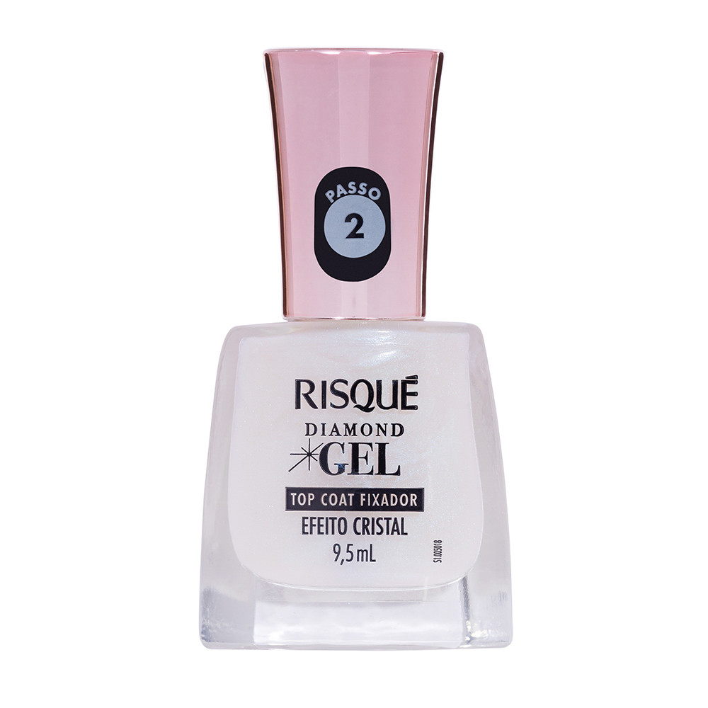 Top Coat Fixador Efeito Cristal Risqué Diamond Gel 9,5ml em Oferta na Shopee