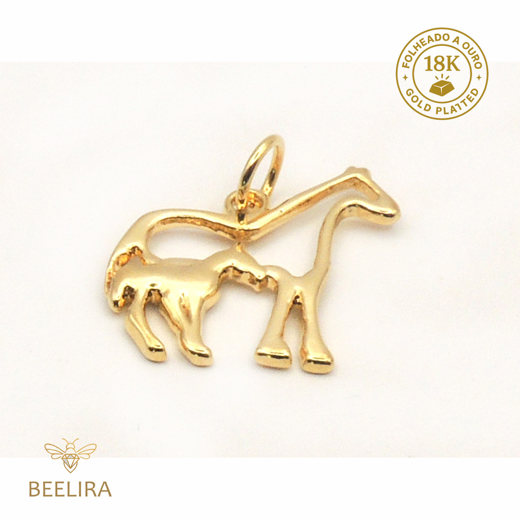 Pingente de Cavalo Folheado a Ouro 18k – Joia Country com Brilho Intenso