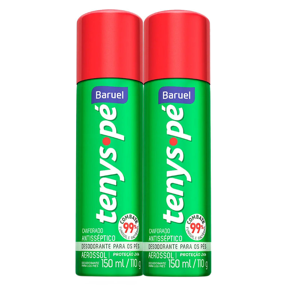 Tenys Pé Baruel Aerosol Canforado 150ml | Kit com duas unidades - Beauty
