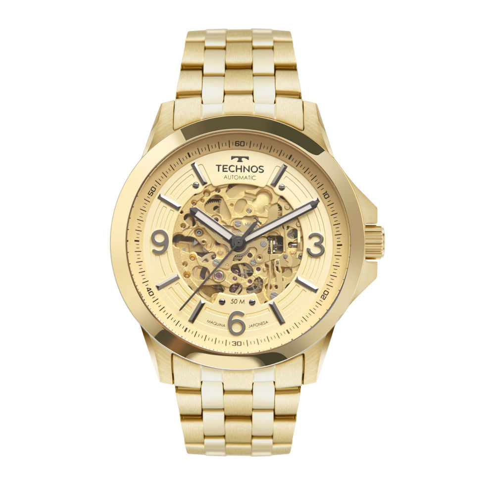 Relógio Technos Masculino Automático Dourado - 8N24AK/1D