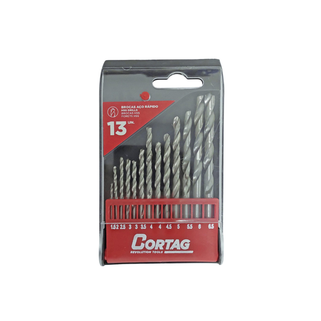 Jogo De Brocas Aço Rápido Hss 13 Peças Cortag P/ Metal 62309 em Oferta na Shopee