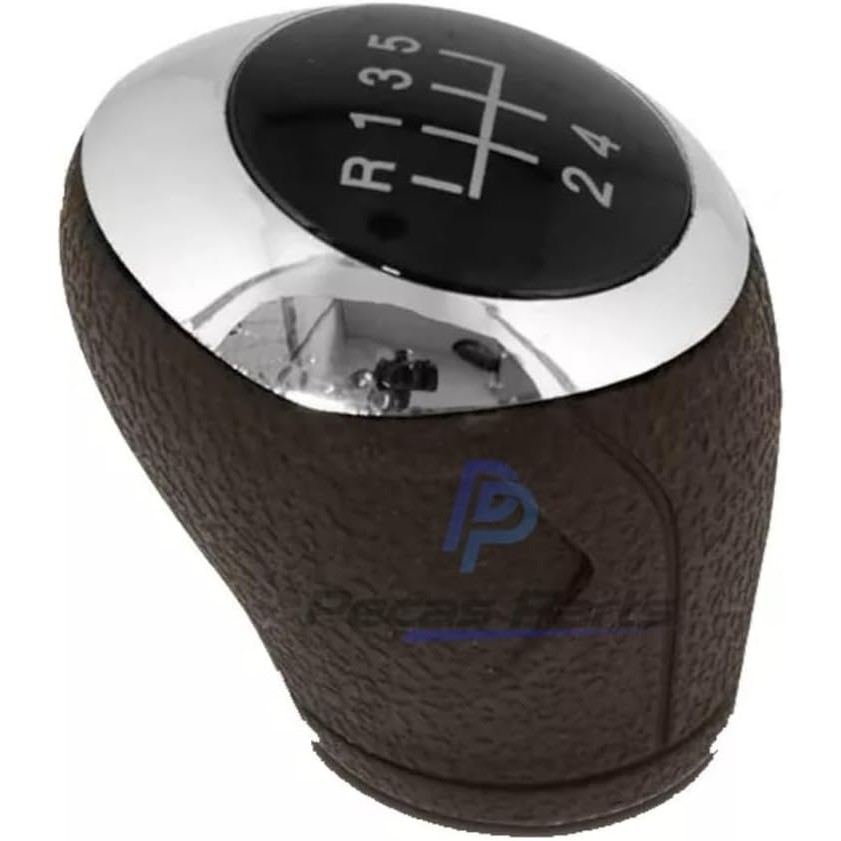 Manopla Bola de Câmbio Marron 5 Marcha Chevrolet Onix Prisma Spin Cobalt 2013 a 2020 Cromado