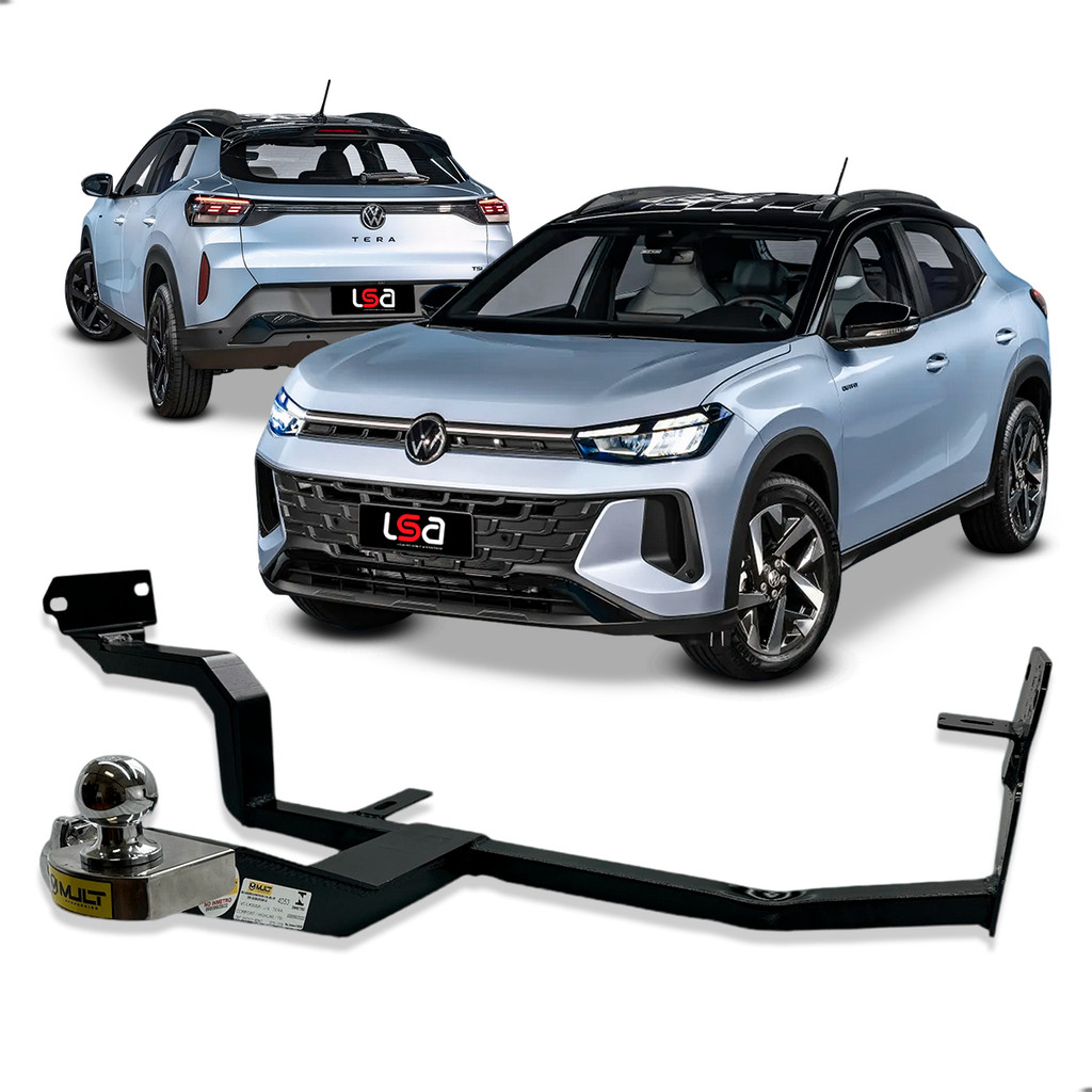 Engate Mult VW Tera 2026 400Kg Aço Durável Sem Furo na Caixa de Estepe com Capa Cromada e Proteção Traseira em Oferta na Shopee
