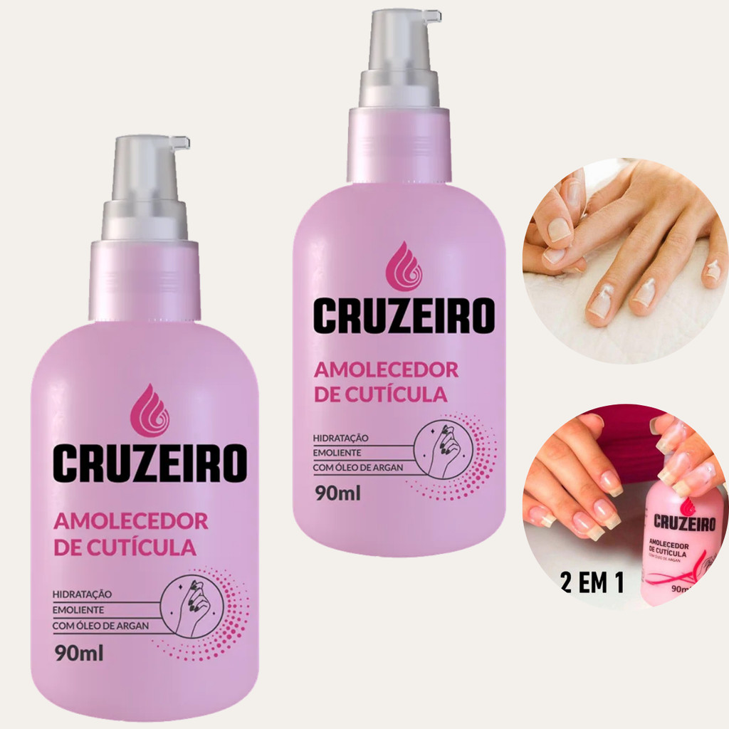 Kit 2 Amolece em Creme Cutícula Profissional Cruzeiro 90ml Amolecedor