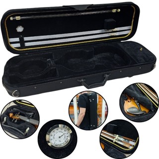 Estojo Case Extra Luxo Violino 4/4 3/4 Retangular Térmico Higrómetro Tubo Cordas 2 Arco 2 Espaleira em Oferta na Shopee