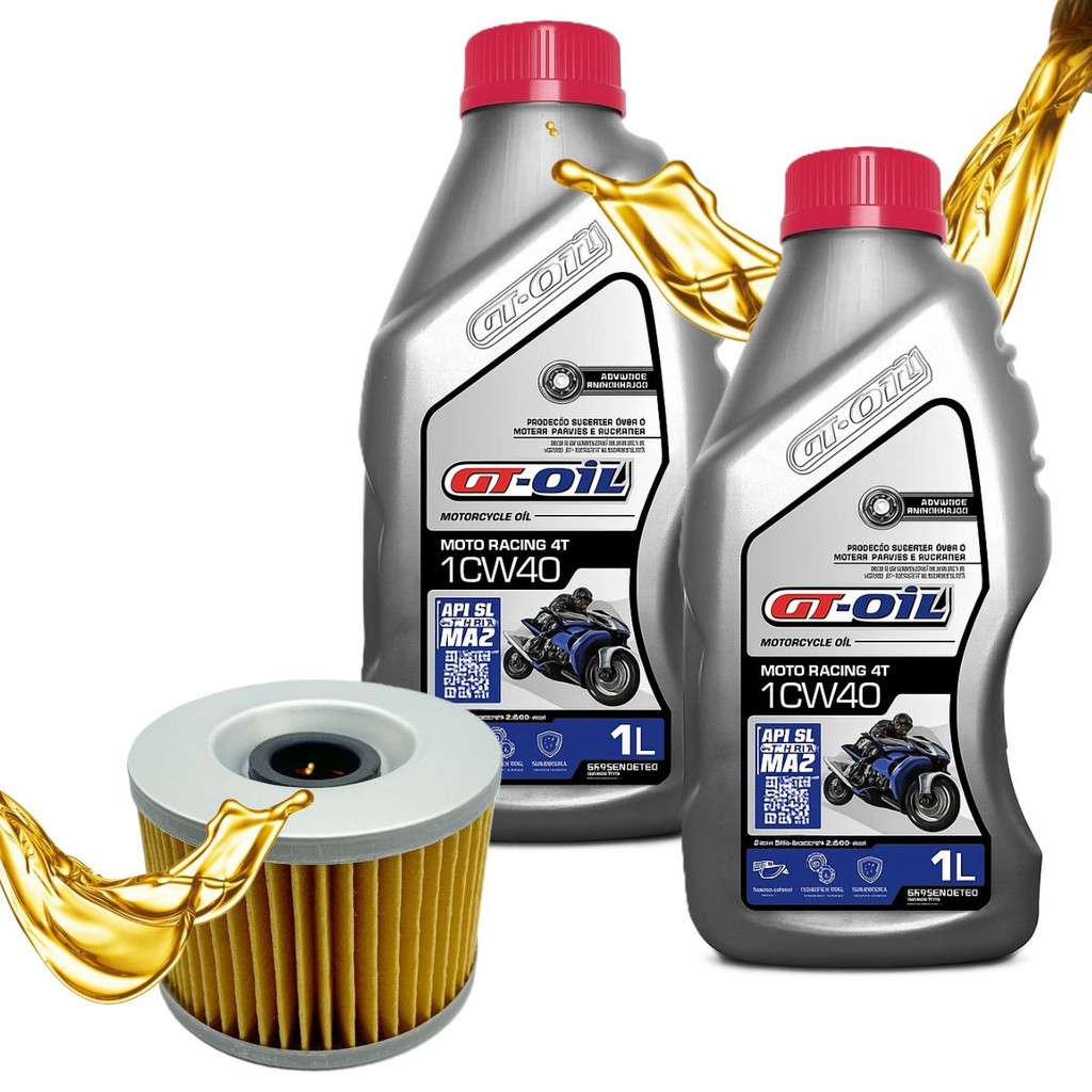 Troca de Óleo P/ Kawasaki Ninja 250r Gt Oil 10w40 + Filtro em Oferta na Shopee