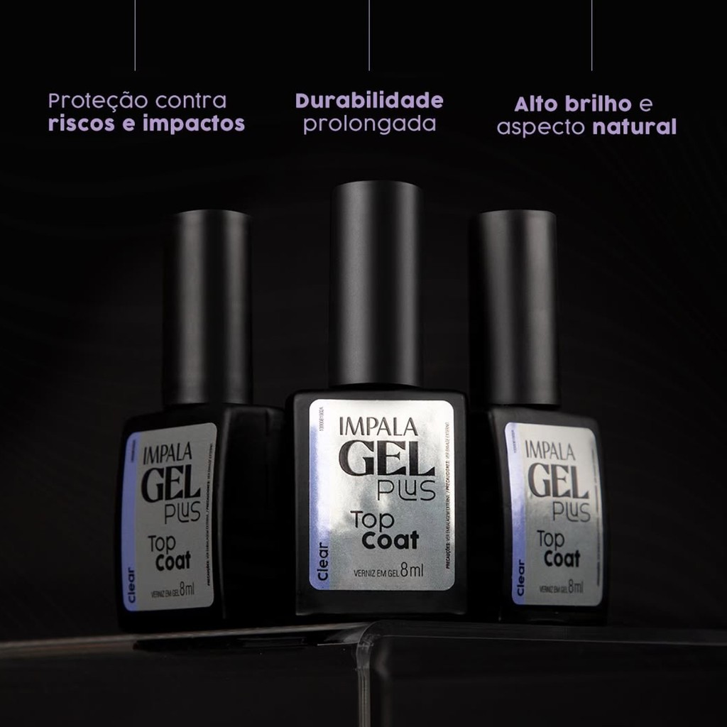Detalhes do Esmalte Em Gel Plus Clear Top Coat Tratamento Blister Impala