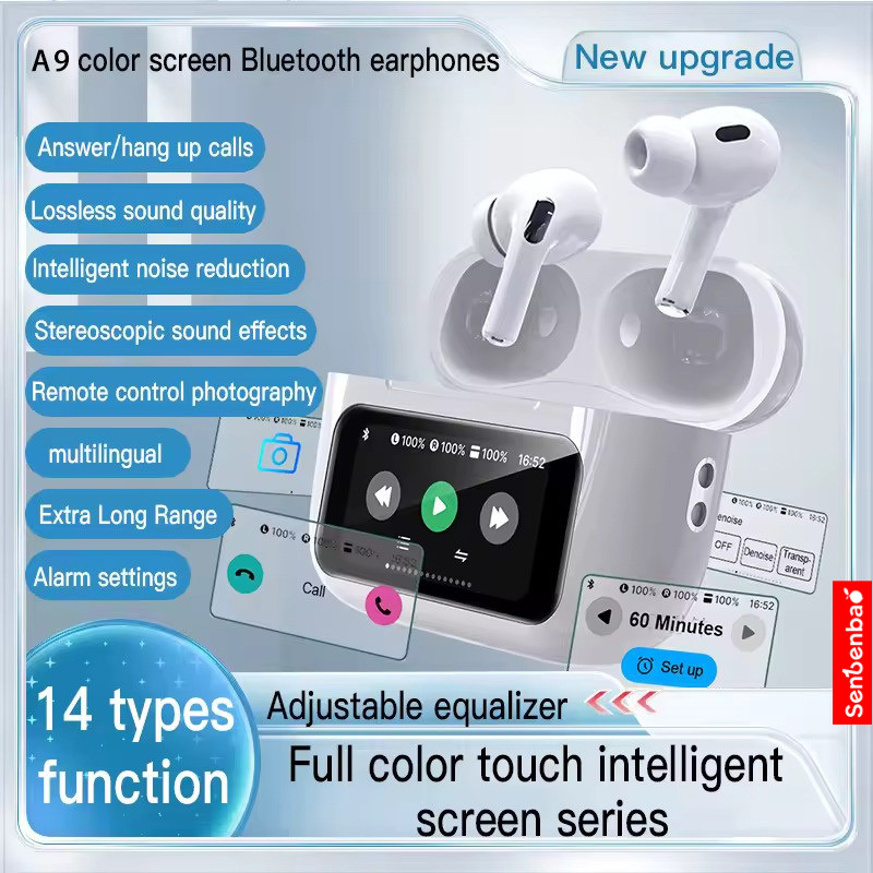 Senbenbao A9 Pro Tws Tela Sem Fio Bluetooth Fone de Ouvido Anc Enc Cancelamento de Ruído Estéreo de Alta Fidelidade Fone — R$ 65,50 em Shopee, 45% OFF