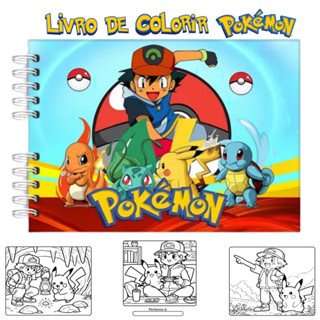 LIVRO DE COLORIR POKÉMON CAPA DURA HOLOGRÁFICO A5 180G + ACETATO em Oferta na Shopee