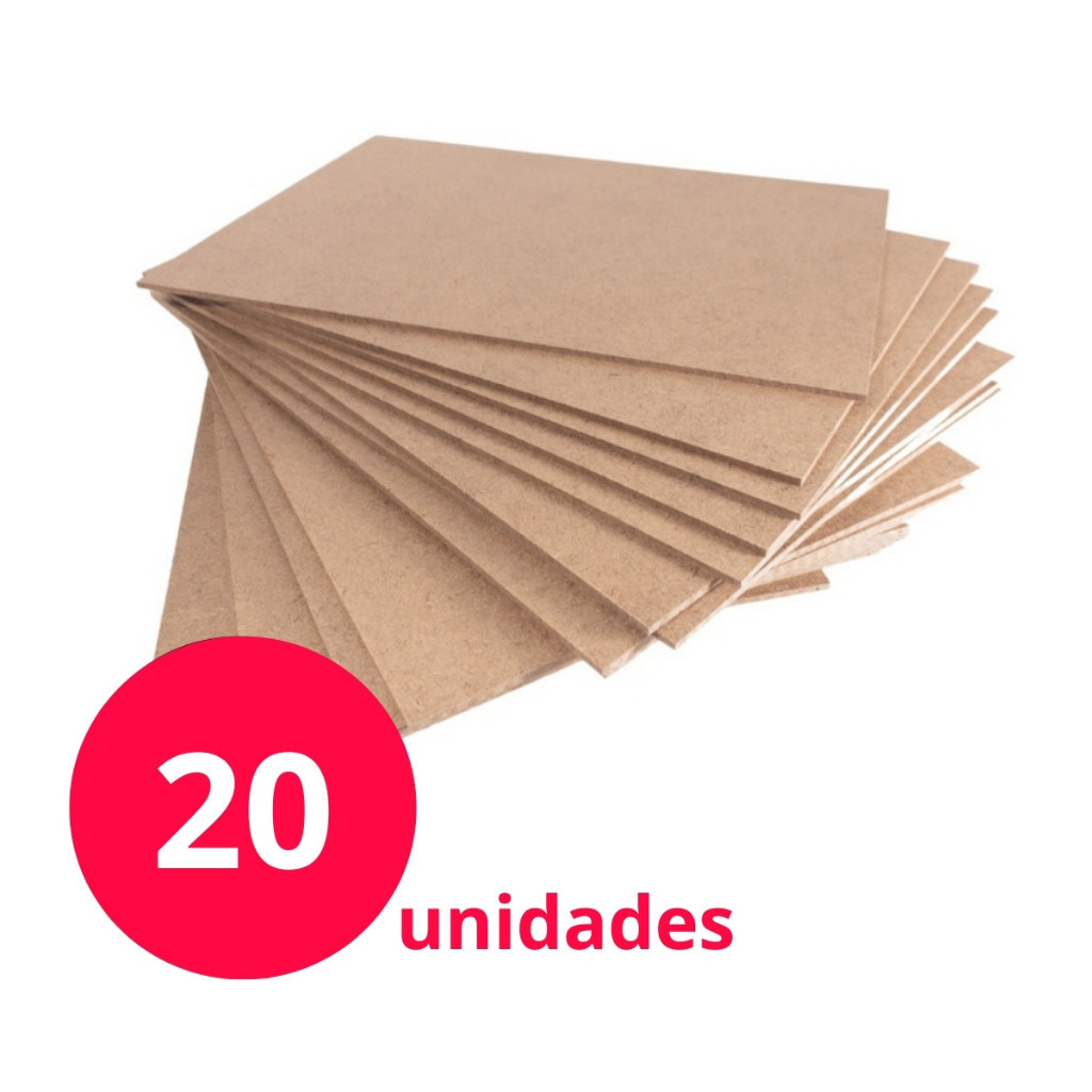 Kit 20 Placa MDF Chapa 10 x 15cm Cru A4 3mm Artesanato Quadros Decoração Enfeite em Oferta na Shopee