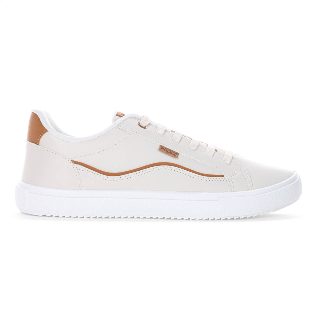Tênis Anacapri Detalhe Onda Bege e Marrom - Feminino em Oferta na Shopee