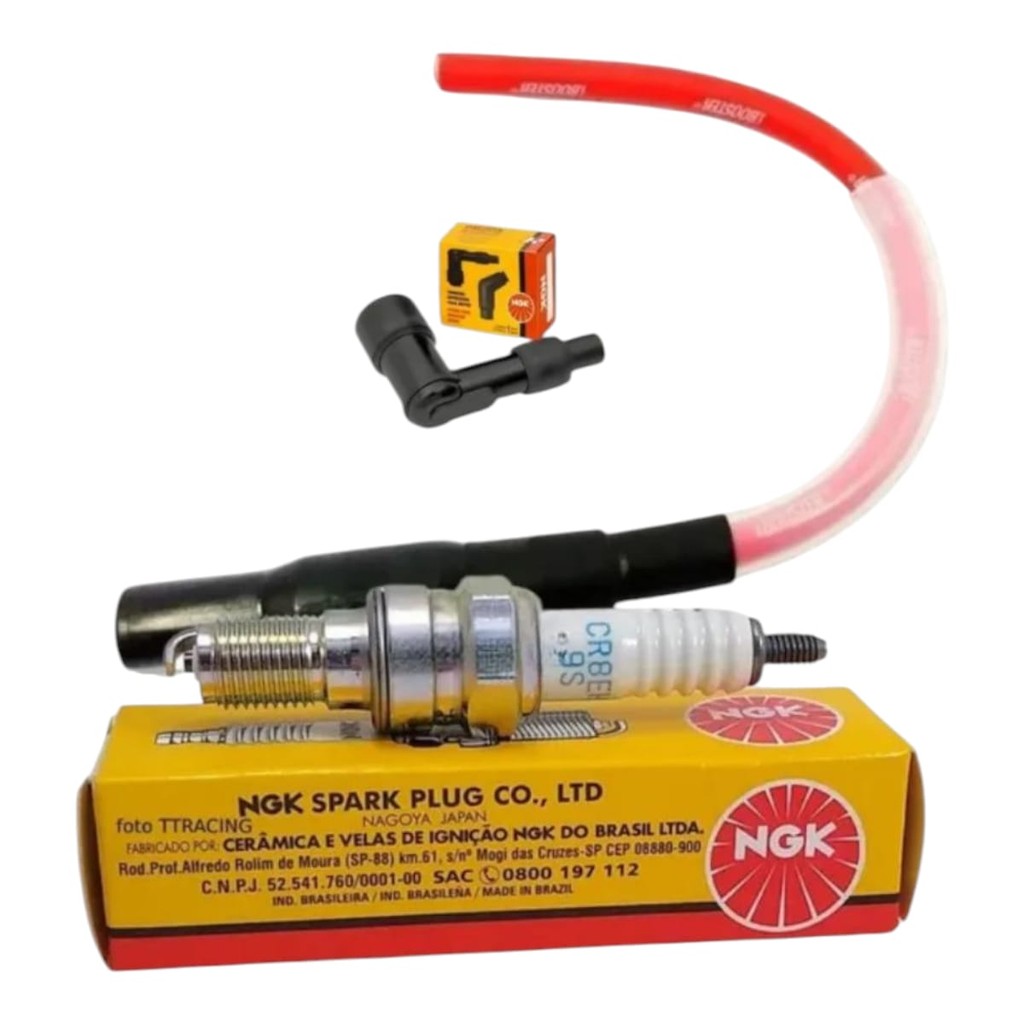 KIT Vela Ngk + Cachimbo + Cabo Ibooster F3 Vermelho HONDA Lead 110