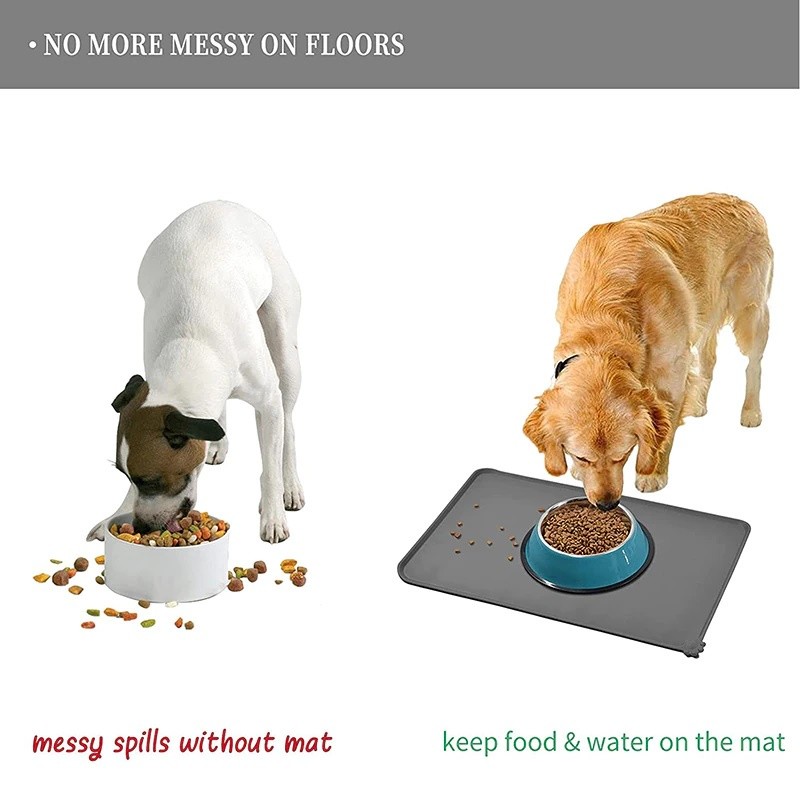 Tapete Silicone Para Cachorro Gato Tigela Antiaderente Pet Comedouro e Bebedouro Comida Impermeável GA-255