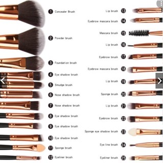 ANA1108 Kit Pincéis 20 PCS de maquiagem Cor aleatória em Oferta na Shopee