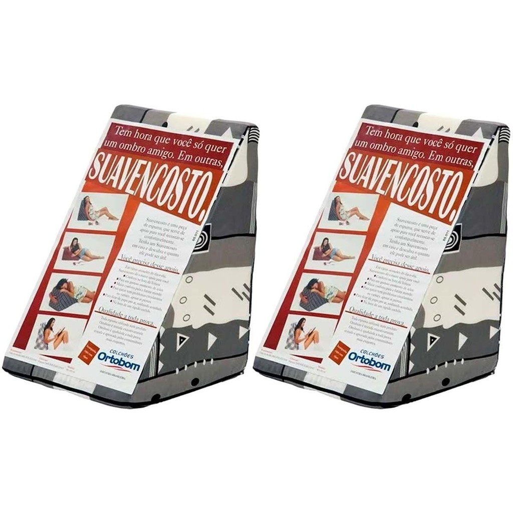 Travesseiro Suavencosto Triangular Sleep Anatômico Kit c/ 2 Un (55x40x40) - Ortobom em Oferta na Shopee