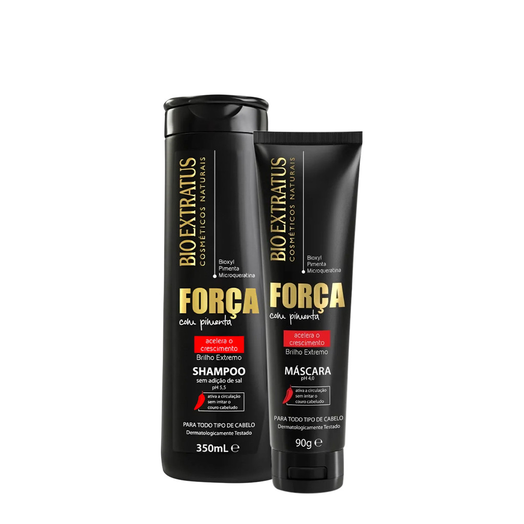 Kit Bio Extratus Força Com Pimenta Shampoo e Máscara P (2 produtos) em Oferta na Shopee