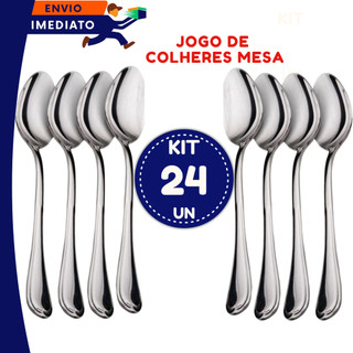 Colher Inox Faqueiro Resistente Moderno Cozinha 6 12 24 Peças