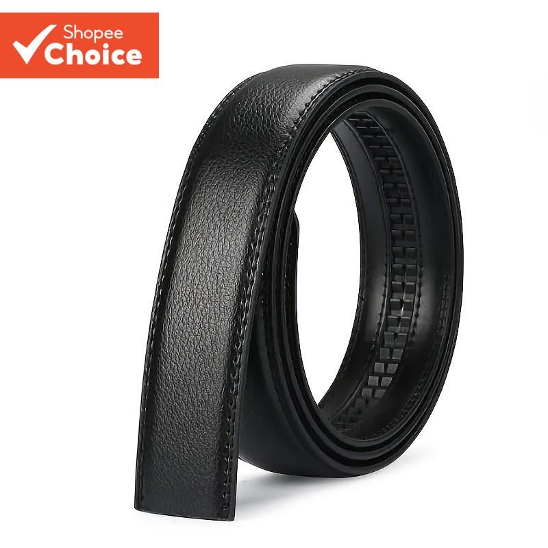Cinto Masculino Couro PU Liso Casual Ajustável Fivela Automática Elegante