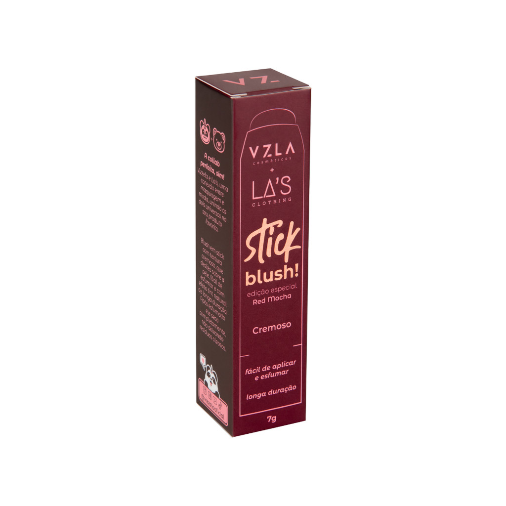 Blush Cremoso em Bastão Red Mocha – Textura Suave e Alta Fixação - Vizzela