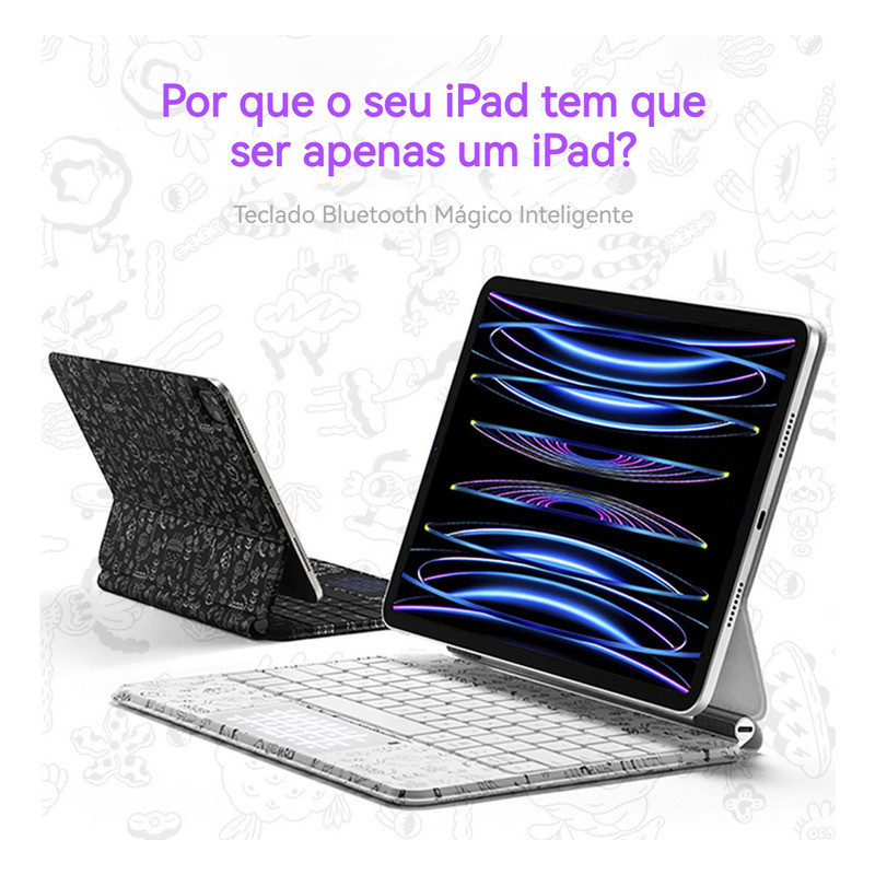Magic Keyboard Com Luz De Fundo Magnética Para iPad air4 ou air5, 2018 a 2022 i