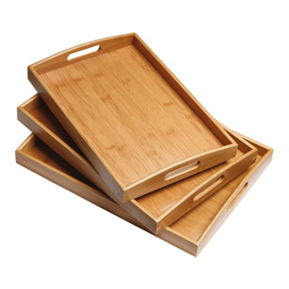 Bandeja Retangular Bambu 34x24cm e 39x29cm com Alça Curva para Servir Café Chá Petisqueira em Oferta na Shopee