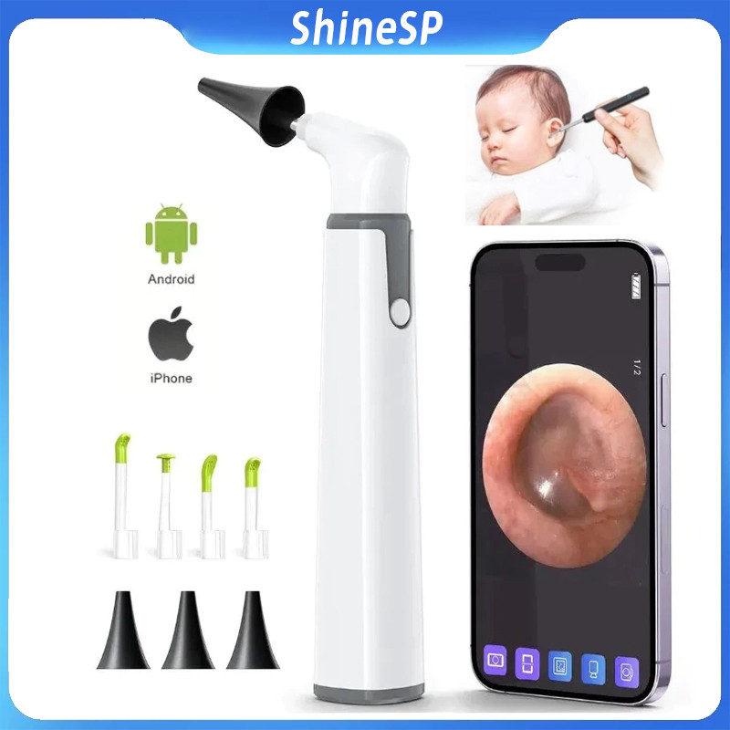 Otoscópio Sem Fio Câmera Auricular Com Visão Dupla , 3.9mm 720PHD WiFi 6 Luzes LED Para Crianças E Adultos