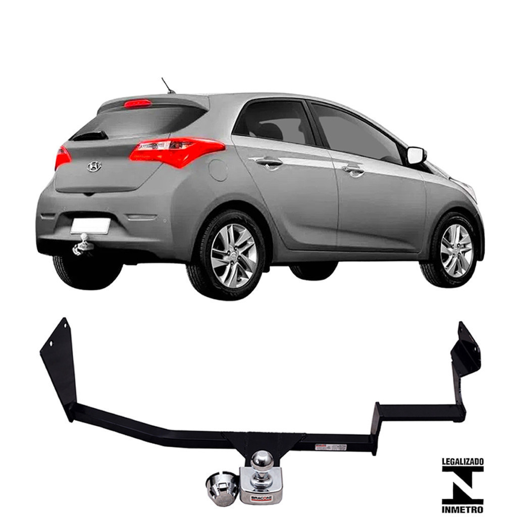 Engate Reboque Fixo Hb20 Hatch 2020 A 2022 Aco Capacida Carga 450kg Peça