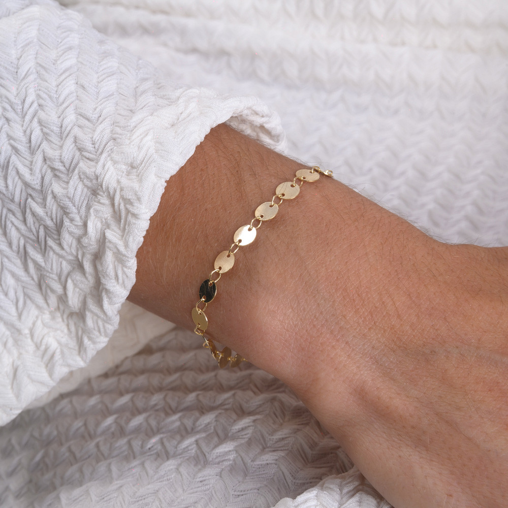 Pulseira Medalhas Redondas com Banho em Ouro 18k em Oferta na Shopee