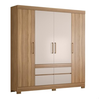 Guarda-Roupa Casal Cannes 4 PT 4 GV Off White e Amendola em Oferta na Shopee