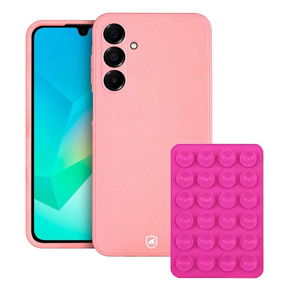 Capa Case Capinha Silicon Veloz para Samsung Galaxy A16 5G + Ventosa - Rosa - Gshield em Oferta na Shopee