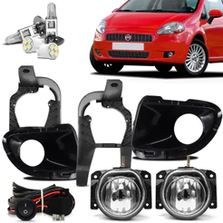Kit Farol De Milha Neblina Auxiliar Fiat Punto 2007 2008 2009 2010 2011 2012