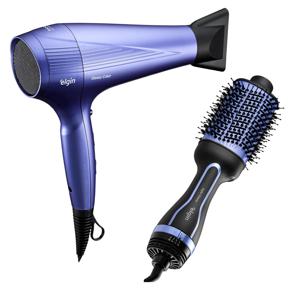 Kit Secador de Cabelo Com Escova Secadora 3 em 1 Elgin - Beauty