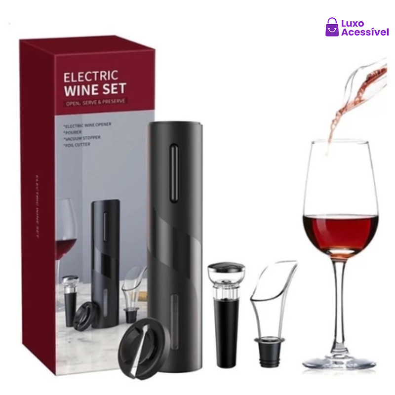Abridor De Vinho Elétrico Automático A Pilha Saca Rolha Prático Para Cozinha Presente