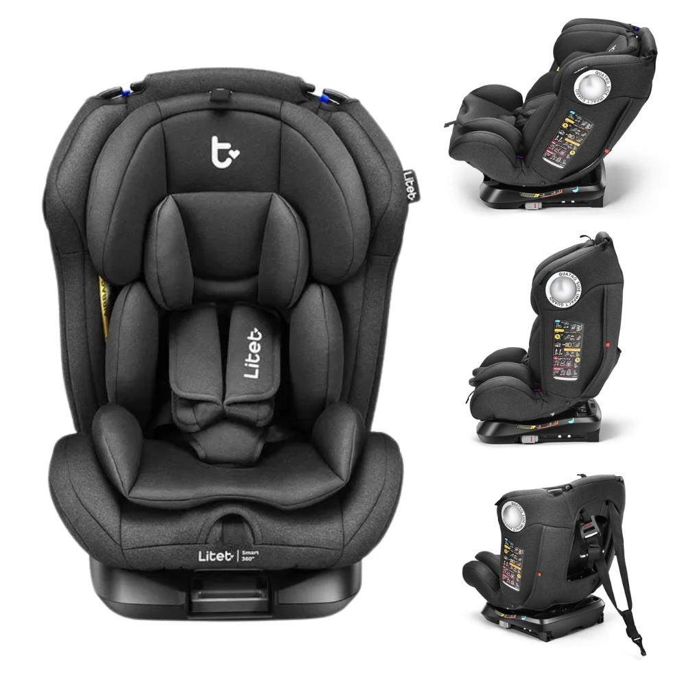 Cadeirinha Cadeira de Bebê Para Auto Carro 0 a 36 kg Isofix Reclinavel Gira 360° Litet