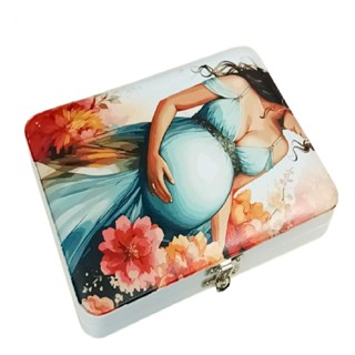 Álbum Maleta Gestante Floral Para 60 Fotos 15x21 Grávida em Oferta na Shopee