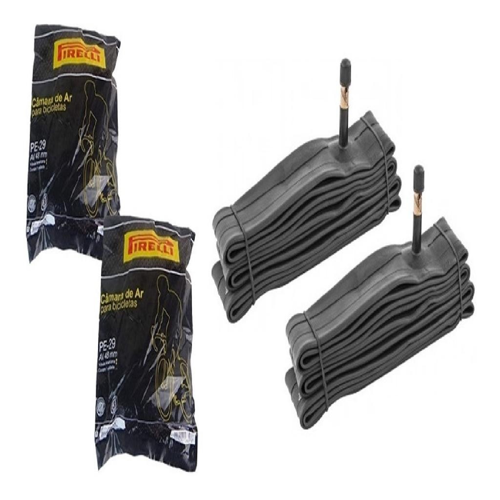 2 Câmaras De Ar Bicicleta Aro 29 Pirelli Bico Grosso 48mm Tipo Da Válvula Schrader