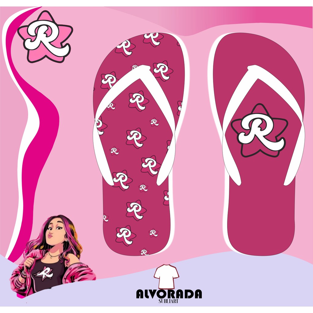 Sandalia Chinelo Emilly Vicky Personalizado Menina Crianca Personagem Youtuber Adulto Infantil