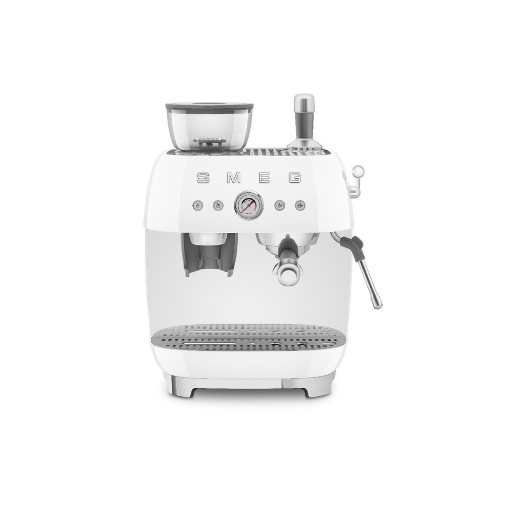 Máquina de Café Smeg Espresso manual com moedor embutido, Anni 50, Branco, 220V - EGF03WHBR
