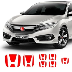 Emblemas Para Civic G10 2016/21 Aplique Vermelho Refletivo