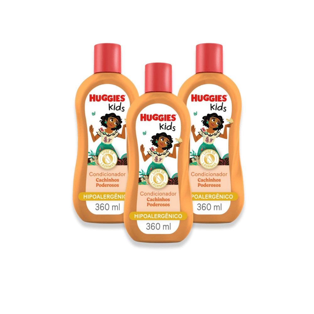 Kit 3 - Condicionador Huggies Kids Cachinhos Poderosos 360 ml - Mom & Baby