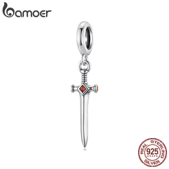 Bamoer 925 Prata Esterlina Pingente Espada Acessório Pulseira Moda Jóias Presente Feminino