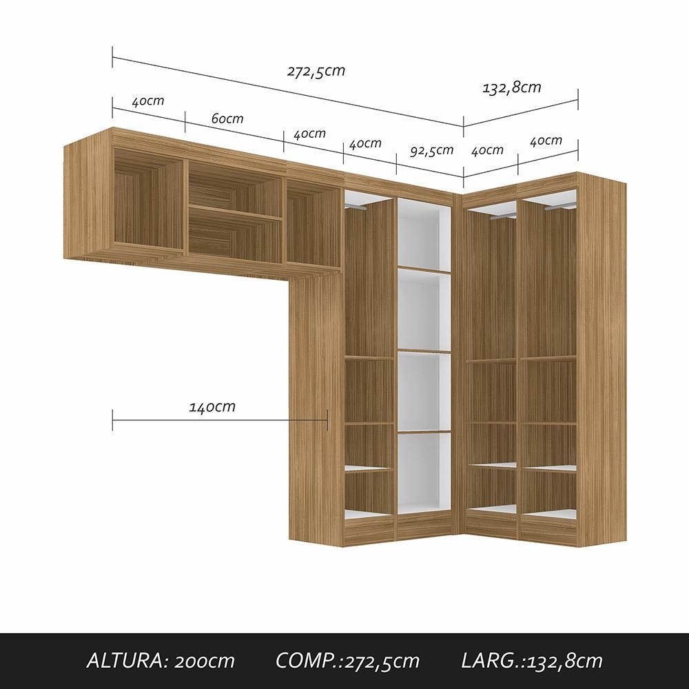 Detalhes do Guarda Roupa Casal Modulado Luana Boreal/branco - Móveis Arapongas