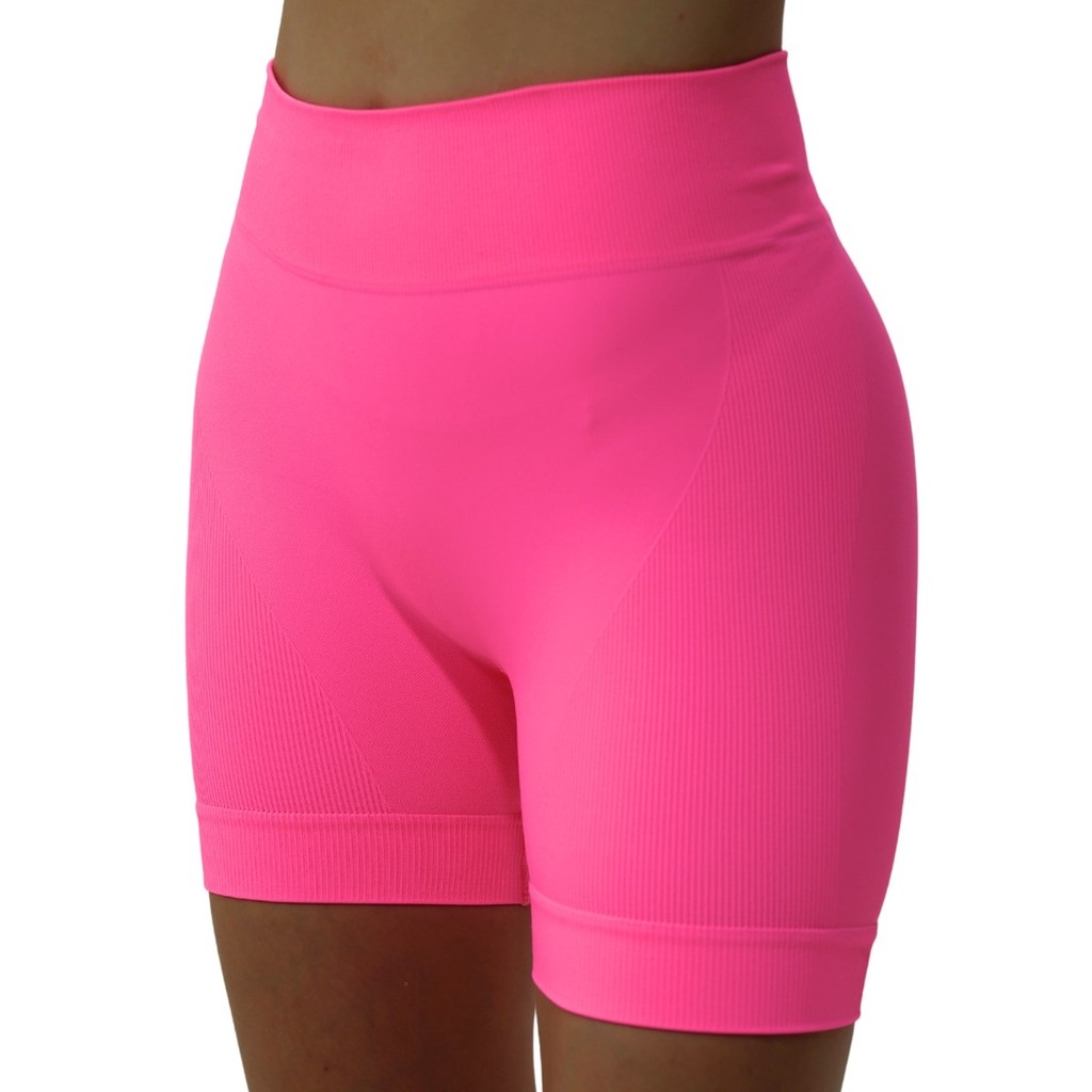 Shorts Canelado Selene Sem Costura Fitness Academia Zero Transparência Sport.