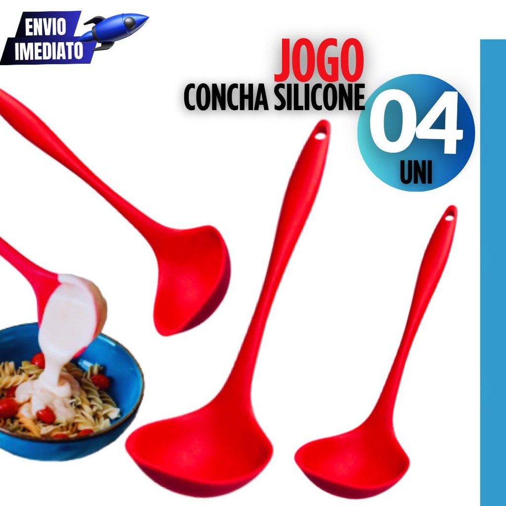 Conjunto 4 Conchas Silicone Perfeitas Resistente até 230°C Variaveis Premium Utilidade Cozinha Restaurantes Buffets