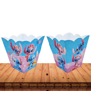 Até 30un Caixinhas Cachepot / lembrancinha Festa - Stitch & Angel em Oferta na Shopee